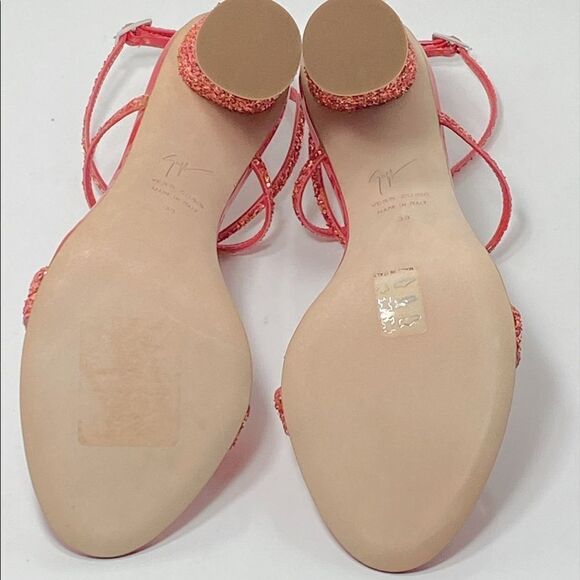 Giuseppe Zanotti Block-Heel Glitter Sandals size 38 - Picture 9 of 12